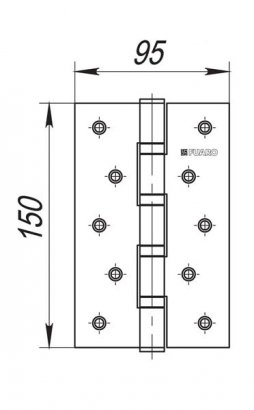 Петля универсальная IN6400U WAB (4BB 150x95x3) мат. бронза