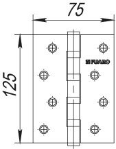Петля универсальная IN5400U-BL PB (4BB/BL 125x75x2,5) латунь БЛИСТЕР