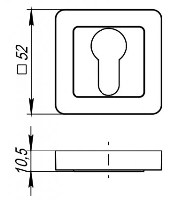 Накладка под цилиндр ET.K.QR52 (ET QR) SN/CP-3 матовый никель/хром