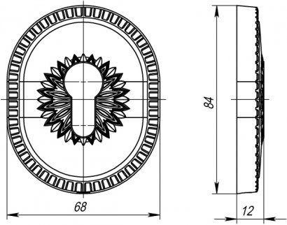 Накладка на цилиндр ESC.C.CL/OV (ET-DEC CL) OB-13 античная бронза