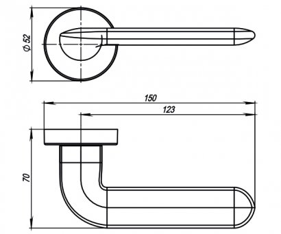 Ручка раздельная R.URB52.EXCALIBUR (EXCALIBUR URB4) GOLD-24 золото 24К