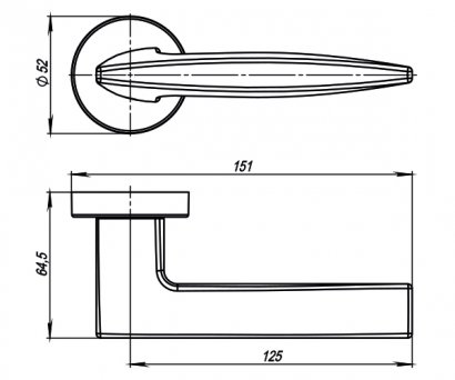 Ручка раздельная R.URB52.SQUID (SQUID URB9) ОВ-13 античная бронза