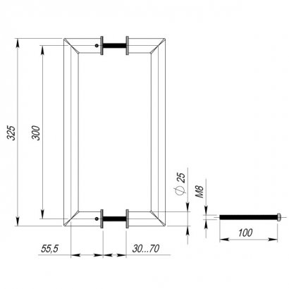 Ручка-скоба PULL.PH25/300.23 INOX 304 (PH-23-25/300-INOX )