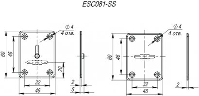 Декоративная накладка ESC081-SS (нержавейка) на сув. замок (1 пара) "2"