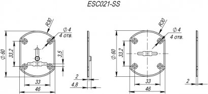 Декоративная накладка ESC021-SS (нержавейка) на сув. замок (1 пара)