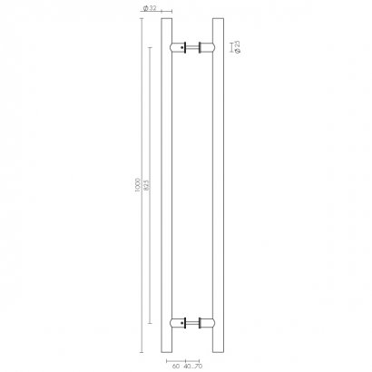 Ручка-скоба PULL.PH25/825.22 INOX 304 (PH-22-25/825-INOX)