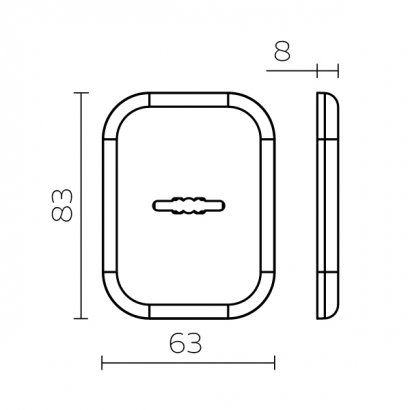 Накладка на сувальдный замок ESC.S.XL/K.486 CP (SC 486-S SQ XL) со шторкой хром (1шт.)