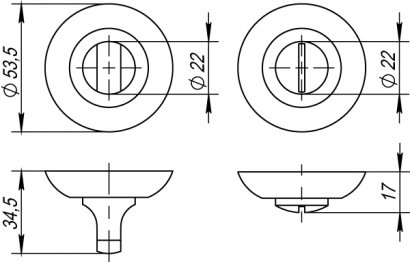 Ручка поворотная BK6.R.TL54 (BK6 TL) WH-19 белый