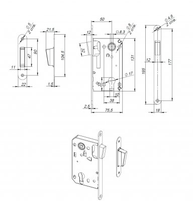 Корпус замка MAGN5300-M-C (5300-M-C) CP хром