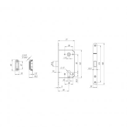 Корпус врезного замка MAGNM85C-50 (M85C-50) AB бронза