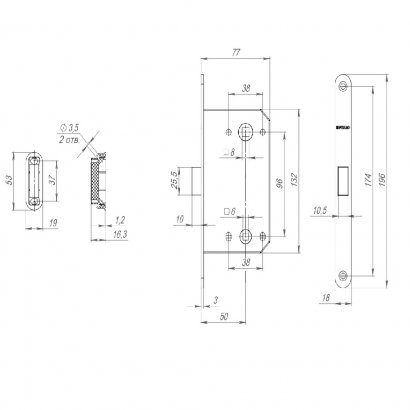 Защелка врезная MAGNM96WC-50 (M96WC-50) WH белый