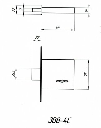 Замок врезной Ригель-ЗВ8-4С (3 кл)