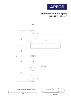 Ручки на планке Apecs HP-42.0123-S-C-G-L