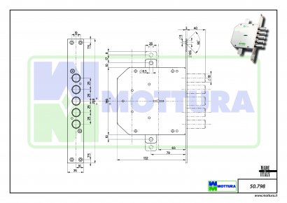 Замок врезной Mottura-50.798 (D-пр.)