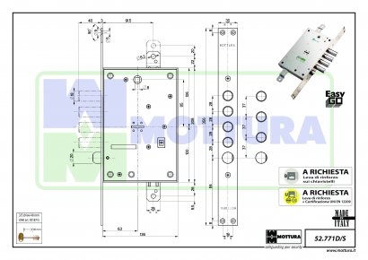 Замок врезной Mottura-52.771 (С3+С5)