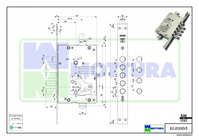 Замок врезной Mottura-52.J535 S-лев.(C+C5) MY KEY