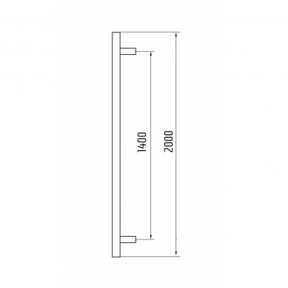 Ручка-скоба DOORLOCK PHS12/32/2ст, 1400 мм/2000  мм, SSS матовая нержавеющая сталь