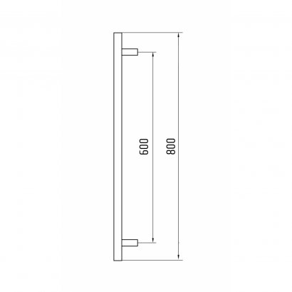 Ручка-скоба DOORLOCK PHS09/32/2ст, 600 мм/800  мм, SSS матовая нержавеющая сталь