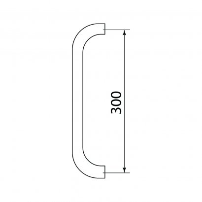 Ручка-скоба DOORLOCK PHS02/25/300  мм, SSS матовая нержавеющая сталь