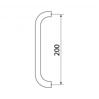 Ручка-скоба DOORLOCK PHS02/25/200  мм, SSS матовая нержавеющая сталь