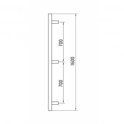 Ручка-скоба DOORLOCK PHS09/32/3ст/1400 мм/1600  мм, SSS матовая нержавеющая сталь
