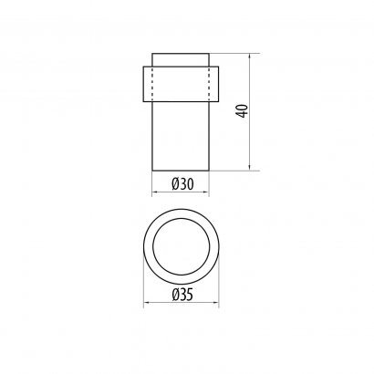 Дверной упор DOORLOCK DS004 SS, нержавеющая сталь, ø30/ø35мм