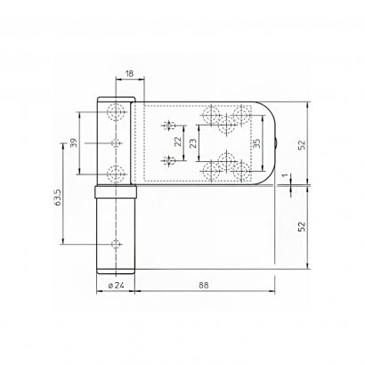 Дверная петля SIMONSWERK SIKU 3D Serie K 3035 H9 накладная, коричневая