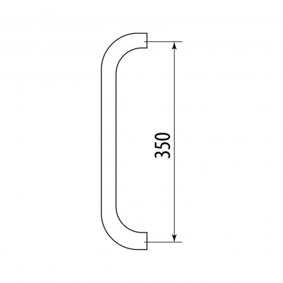 Ручка-скоба DOORLOCK PHS02/25/350  мм, SSS матовая нержавеющая сталь