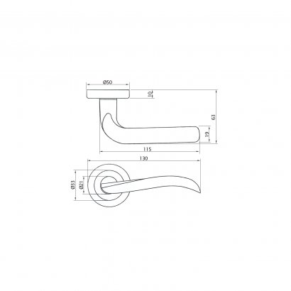 Ручка дверная DOORLOCK Irida M033, матовый хром