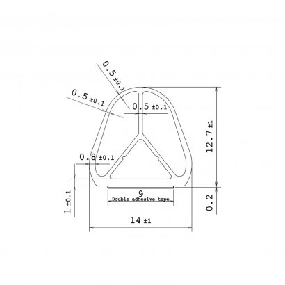 Уплотнитель для дверей D-образный 16х16,25 мм, самоклеящийся (цена за погонный метр)