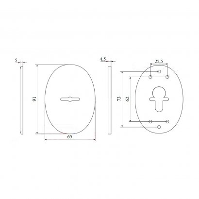 Ключевина для сувальдного ключа DOORLOCK S01/L PB (полированная латунь)