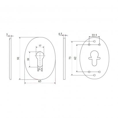 Ключевина для цилиндра DOORLOCK S01/PZ SSS (матовая нерж. сталь)
