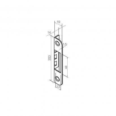 Запорная планка DOORLOCK SPL 0068 ST/ZN, оцинкованная