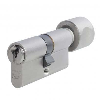 Цилиндровый механизм DOORLOCK Standard Z45xK45мм PN матовый никель с поворотной кнопкой, 3 ключа