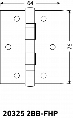 АЛЛЮР 20325 (77х64) 2BB-FHP AB 2 подш.,ст.бронза Петля дверная 2 шт