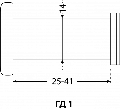 АЛЛЮР ГД-1 БШт 25-42мм d=14мм золото Глазок дверной  (600,12)