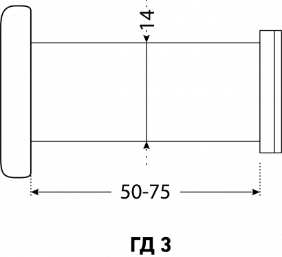 АЛЛЮР ГД-3 БШт 50-75мм d=14мм золото Глазок дверной