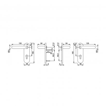 Ручка дверная HOPPE (Германия) FS-K138/353K (Paris) PZ72mm, F9016 белая