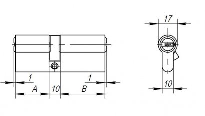 Цилиндровый механизм (AX200/90) AX2000Key90 (40+10+40) CP хром 