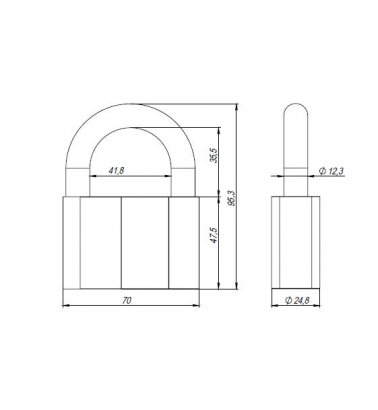 Замок навесной PD-4080 (PD-40-80) 3 fin key /коробка