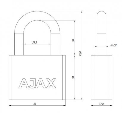Замок навесной PD-3050 (PD-30-50) 3 fin key /блистер