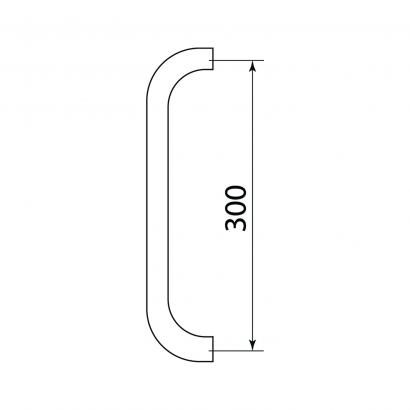 Ручка-скоба DOORLOCK PHS02/25/300  мм, SSS матовая нержавеющая сталь