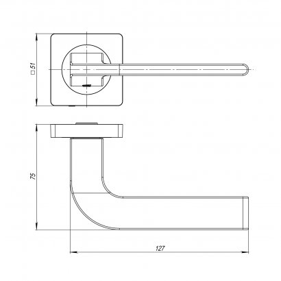 Ручка раздельная K.JK51.SPLINE (SPLINE JK) GR-23 графит