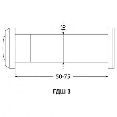 АЛЛЮР ГДШ-3 БШт 50-75мм d=16мм черный Глазок дверной