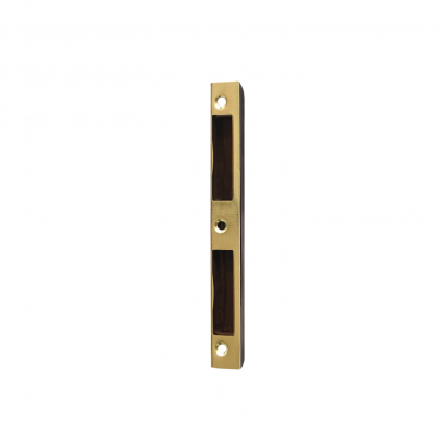 Запорная планка DOORLOCK SBK M, симметричная, для дверей с фальцем, для замков DIN стандарта, пластиковый карман,полированная латунь