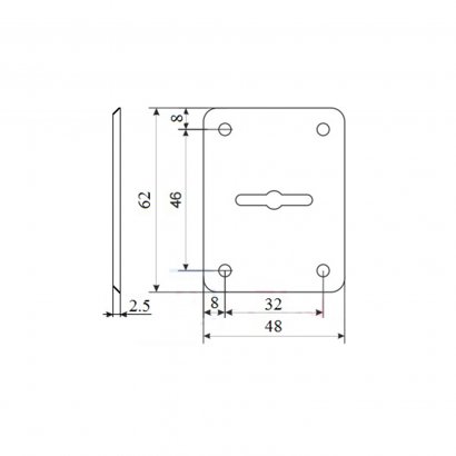 Ключевина для сувальдного ключа DOORLOCK S03/L PB (полированная латунь)