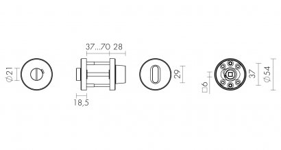 Ручка поворотная BK6.R.DSS201-02 (DSS-02-BK6) INOX 201
