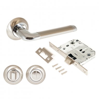 АЛЛЮР АРТ "ПОЛО" SN/CP+L7050S SN+BK-R1 SN (1582/S7050) мат.никель/хром Компл ручка и защ с фикс