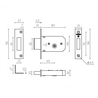 Замок врезной крестообразный X200 F (200 F) CP хром 3key