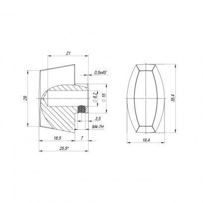 Вертушка на шток цилиндра T.Knob-RL (CB-RL) CP-8 хром